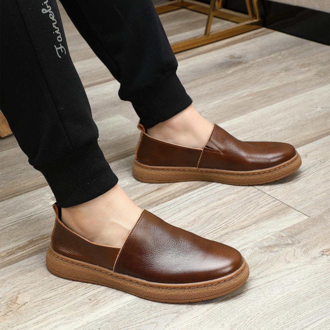 Very comfortable single-layer soft waxed cowhide loafers 2026 summer new arrival slip-on breathable 4