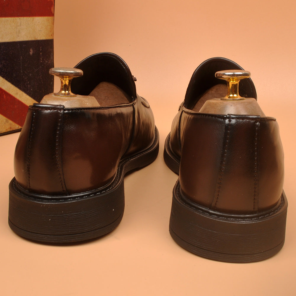 Fashioneasiest for match business men's shoes tassel formal dress hidden heelcasual leather shoes we 9