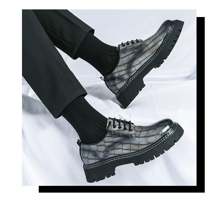 2026 spring/autumn cross-border plus size men's low-cut leather shoes, new men's thick-soled height- 10