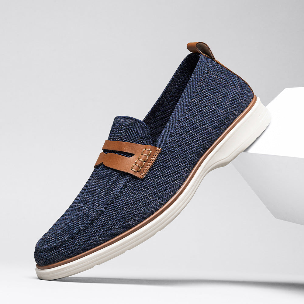 Men's Leather Loafers - Comfortable Non-Slip Business Shoes