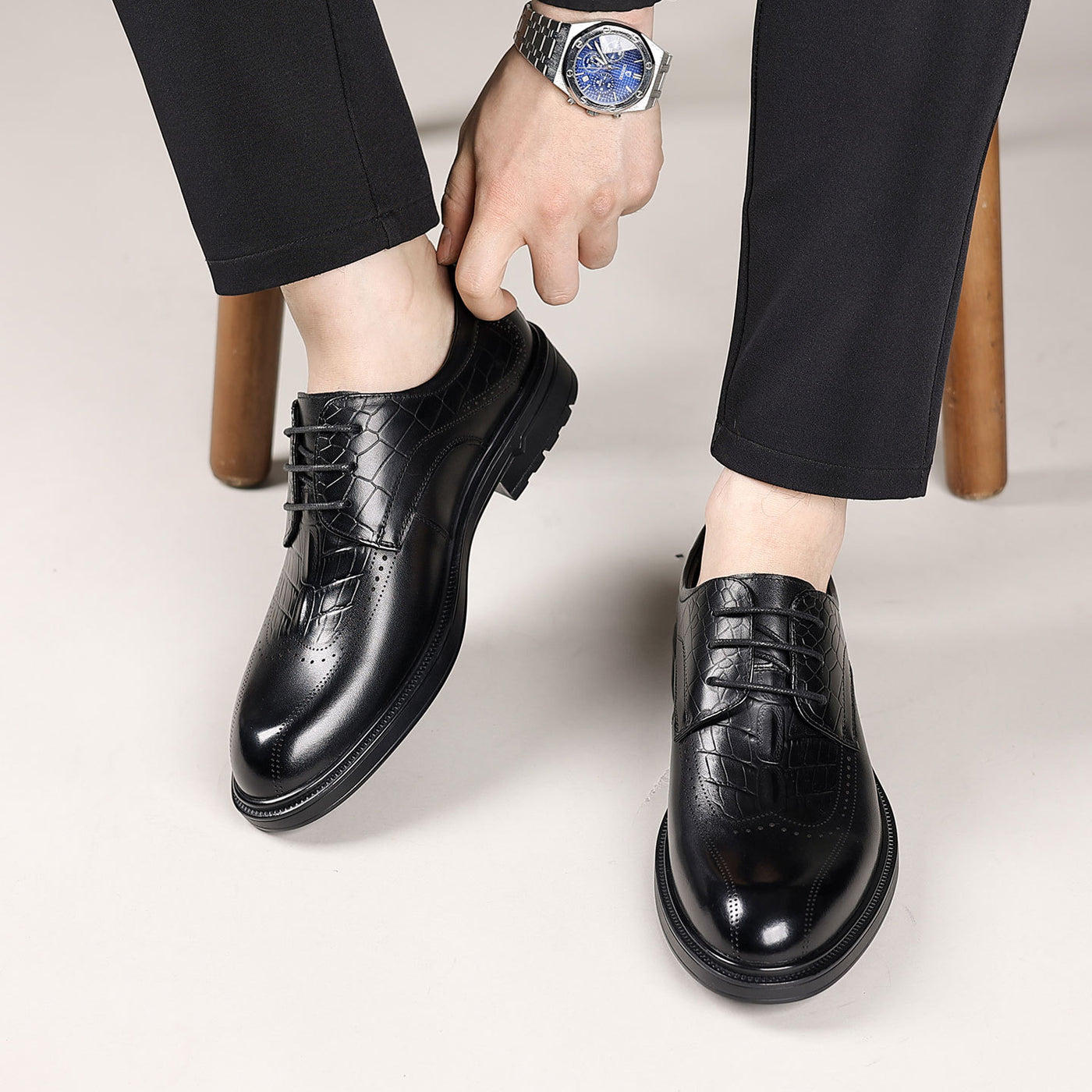 Men's leather shoes 2026 new collection: premium full-grain leather dress shoes for men - business b 5