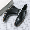 Men's Leather Chelsea Boots, Pointed Toe, Retro