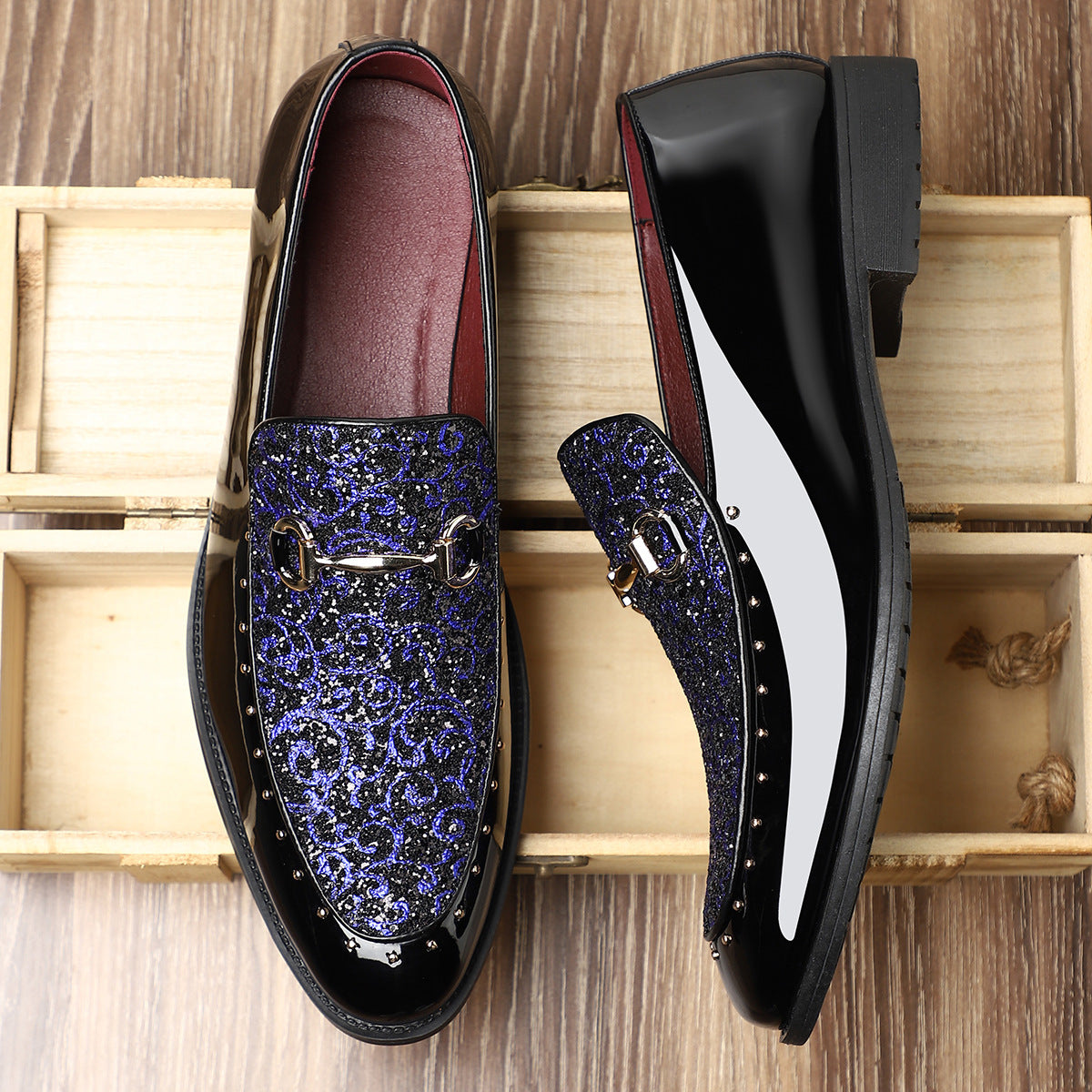 2026 new trendy fashion men's shoes - british style pointed toe slip-on casual leather shoes 4
