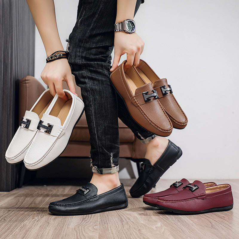 Summer loafers for men - slip-on driving shoes, british style soft sole casual leather shoes, men's 3