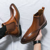 Men's Leather Chelsea Boots, Pointed Toe, Retro