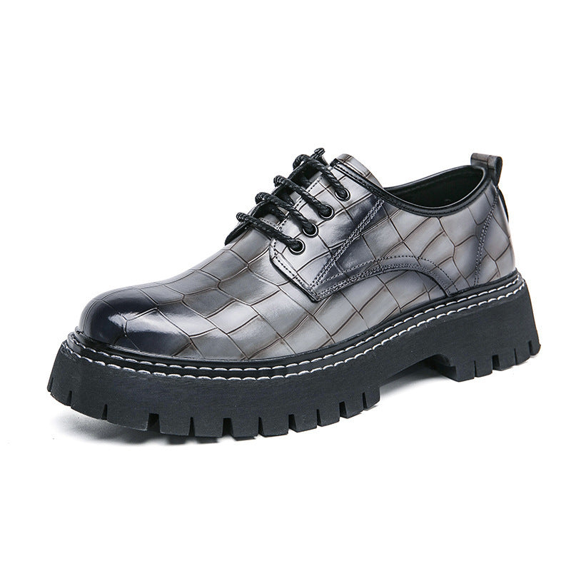2026 spring/autumn cross-border plus size men's low-cut leather shoes, new men's thick-soled height- 7