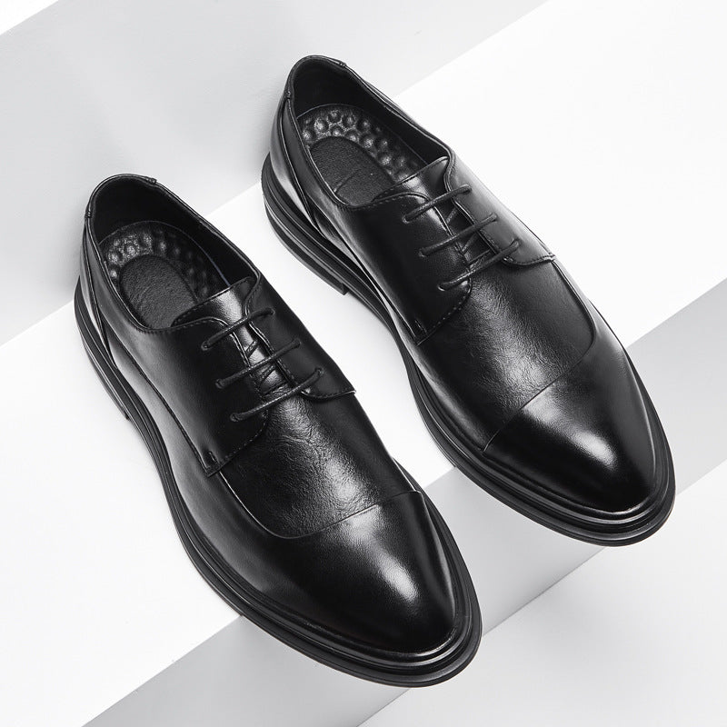 New men's pointed-toe leather shoes - korean style, trendy formal & business casual, plus size, brit 12