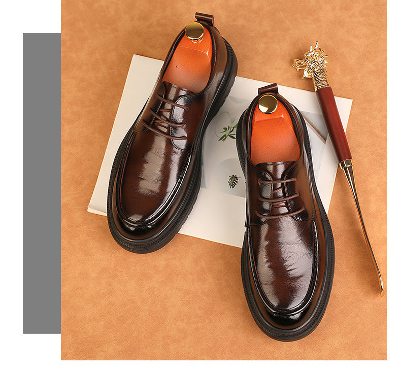 Men's british style versatile formal leather shoes - comfortable wedding groom shoes 8