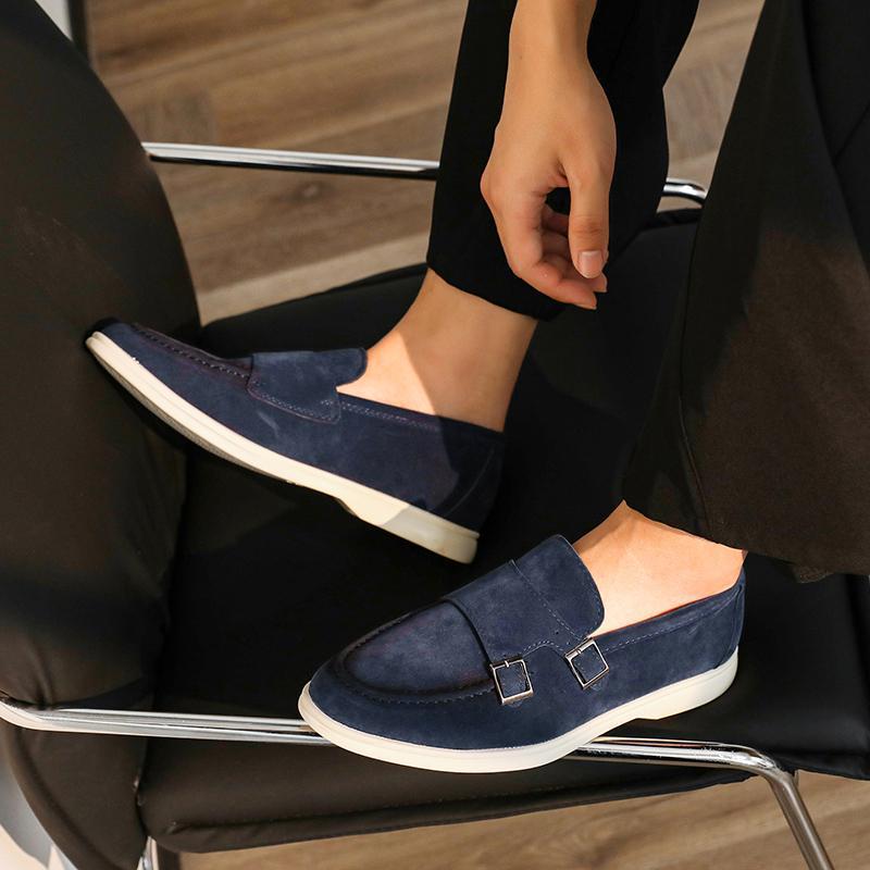 Cross-border buckle plus size pointed leather shoes british style casual formal business casual shoe 2
