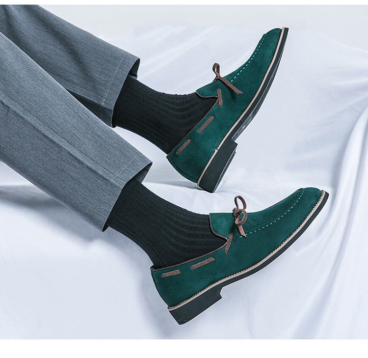 Cross-border spring bow slip-on leather shoes fashion formal business casual shoes plus size loafers 8