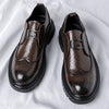 Men's Black Leather Formal Shoes, Slip-On, Wedding