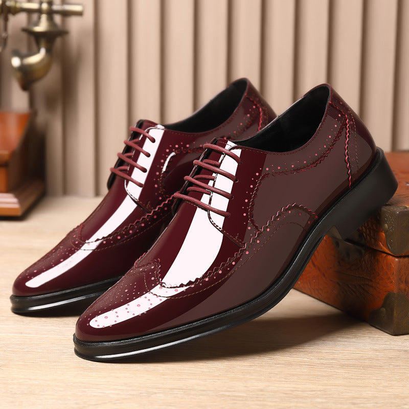 Men's Leather Formal Shoes, Pointed Toe, Business, Style 7687