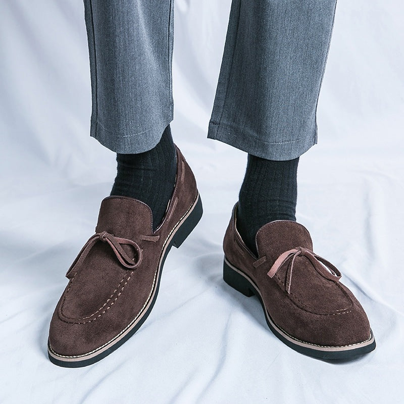 Cross-border spring bow slip-on leather shoes fashion formal business casual shoes plus size loafers 3