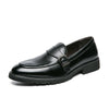 Exportplus size buckle men business casual leather shoes fashion formal wear slip-on men's shoes bla
