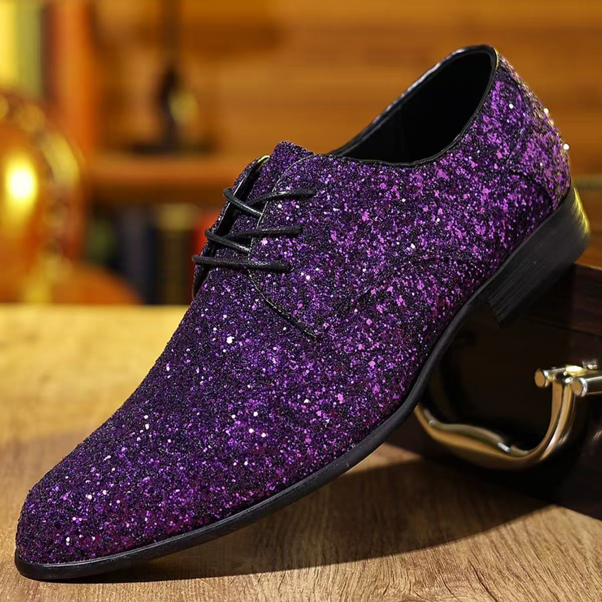 british style pointed leather shoes business casual shoes cross-border plus size 11