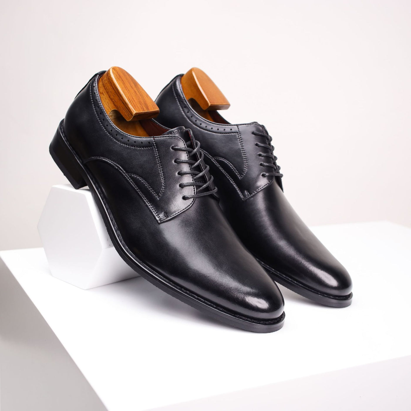 Men's leather dress shoes - genuine leather, british style, smooth upper, formal business derby shoe 3