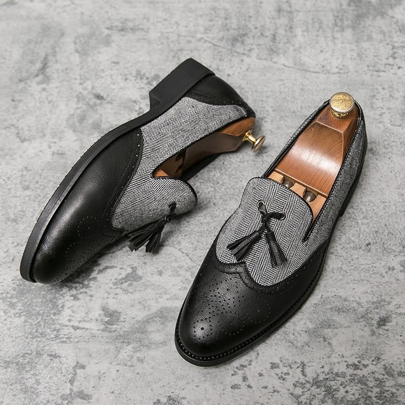Men's slip-on summer breathable casual shoes, british style versatile leather shoes, korean style 4
