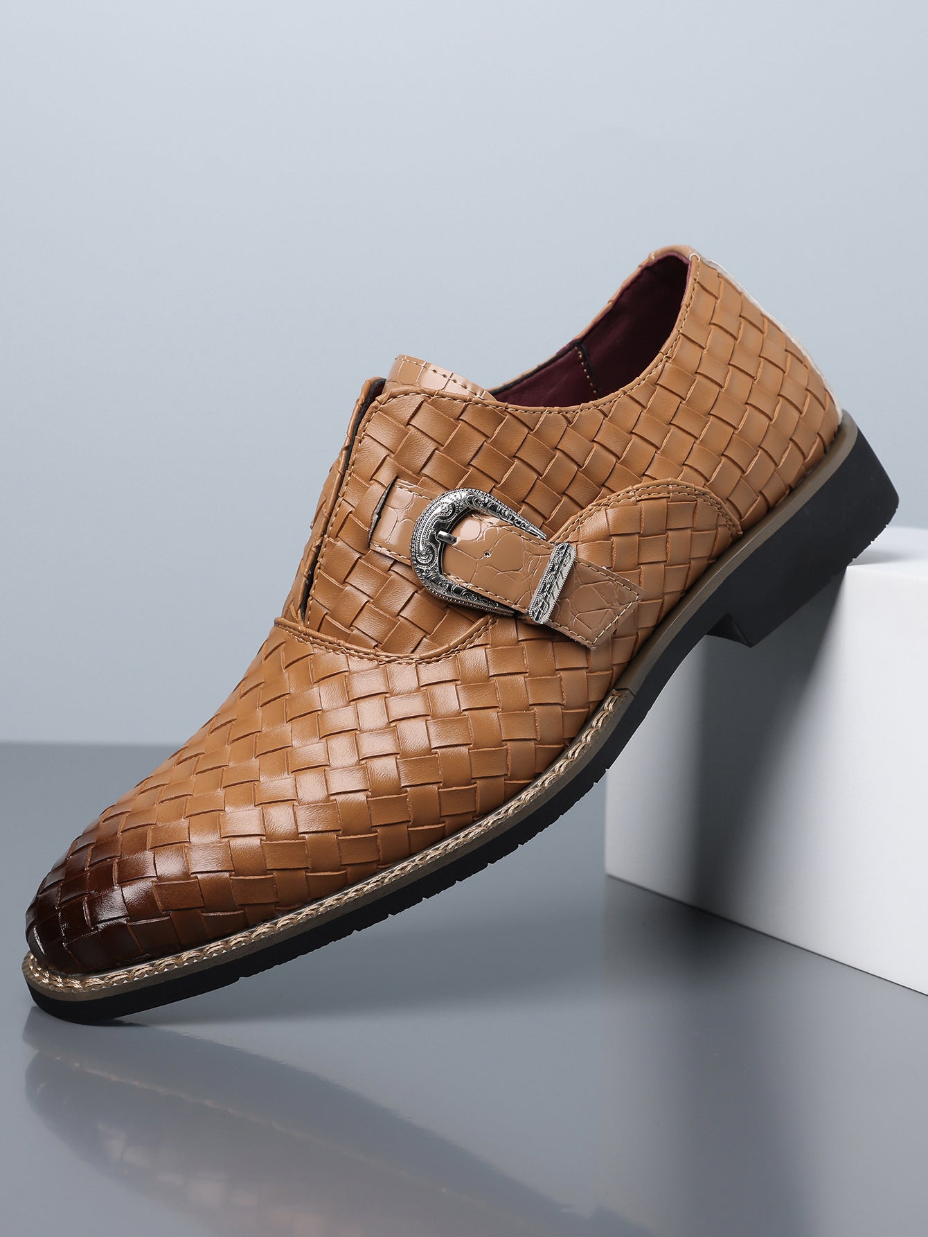 Amazon's best-selling cross-border plus sizemen leather shoes pointed toe business casual slip-on 10