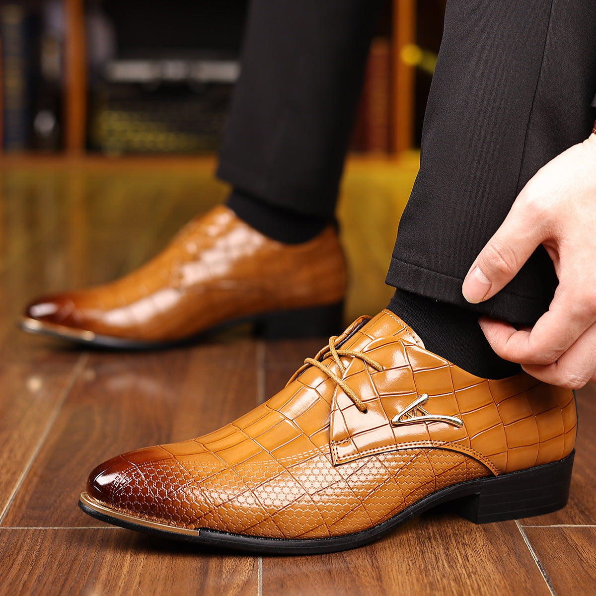 New arrival cross-border mencasualeasiest for matchplus size leather shoes pointed toe fashion busin 9