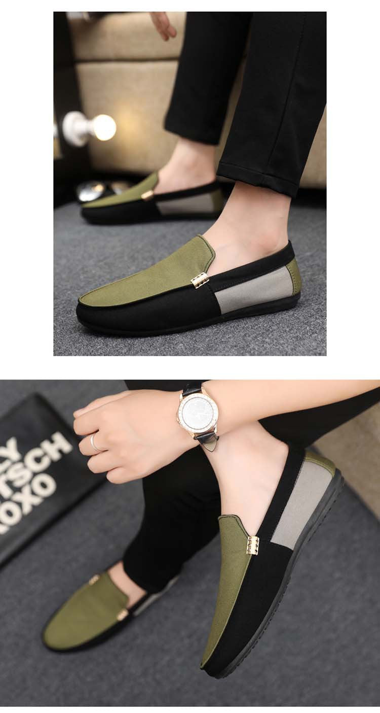 Spring/summer casual sneakers, trendy loafers, men's slip-ons, moccasins, one-step shoes, men's foot 16