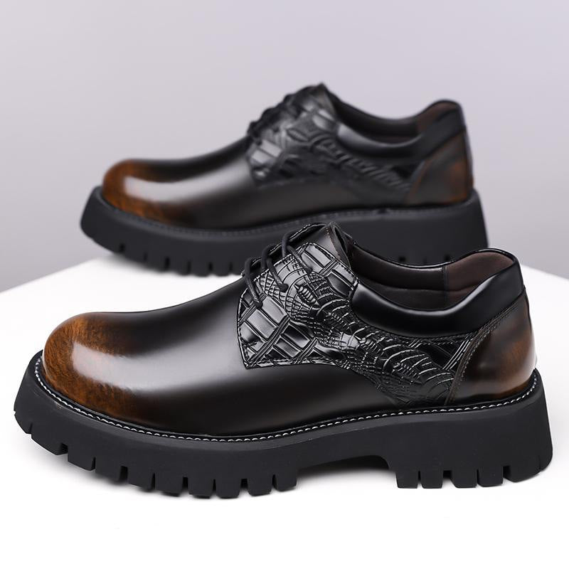 autumn new thick sole men's business formal leather shoes fashion nightclub casual 4