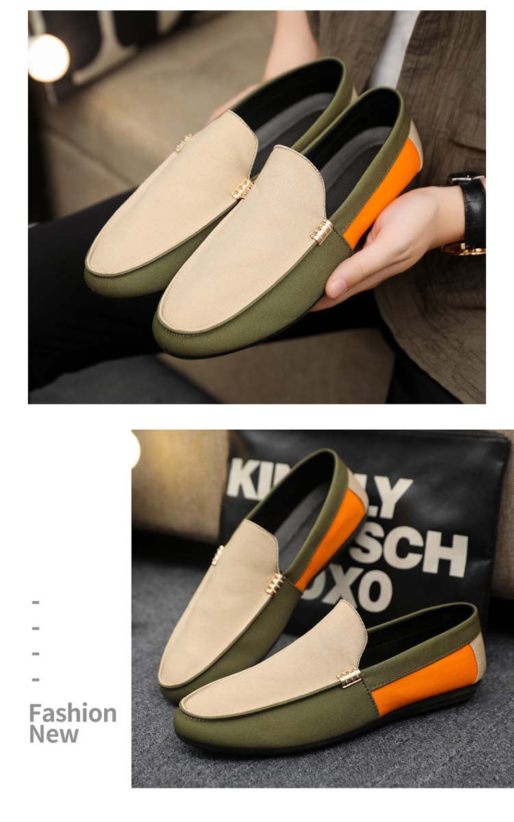 Spring/summer casual sneakers, trendy loafers, men's slip-ons, moccasins, one-step shoes, men's foot 23