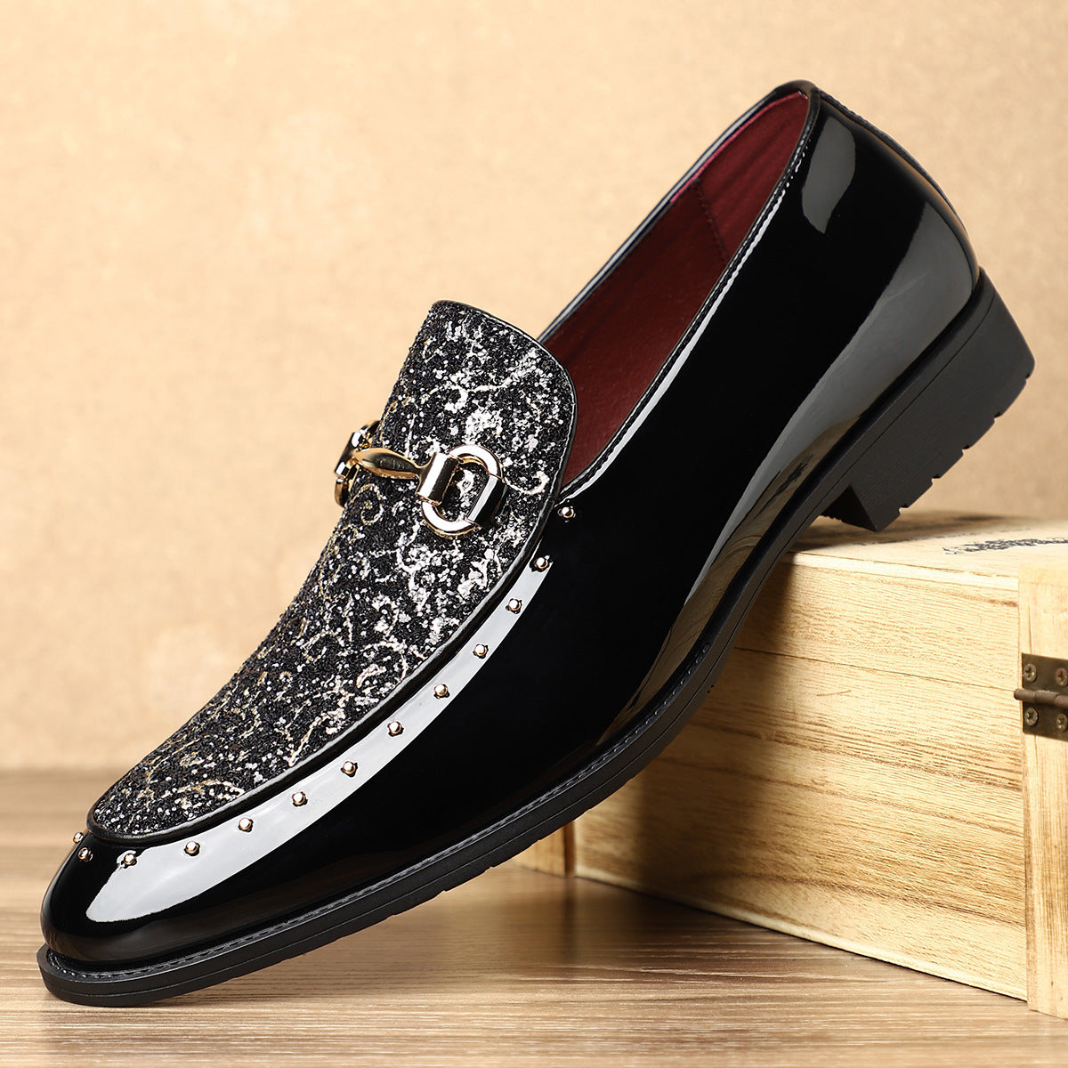 2026 new trendy fashion men's shoes - british style pointed toe slip-on casual leather shoes 8
