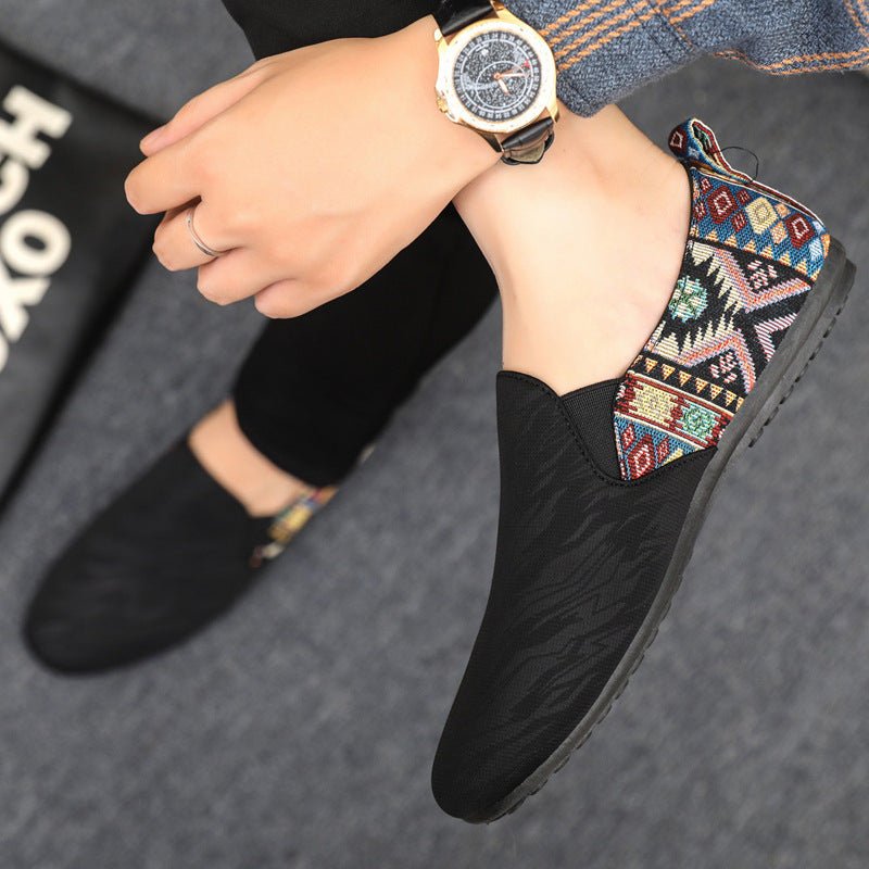 Spring/summer casual sneakers, trendy loafers, men's slip-ons, moccasins, one-step shoes, men's foot 4