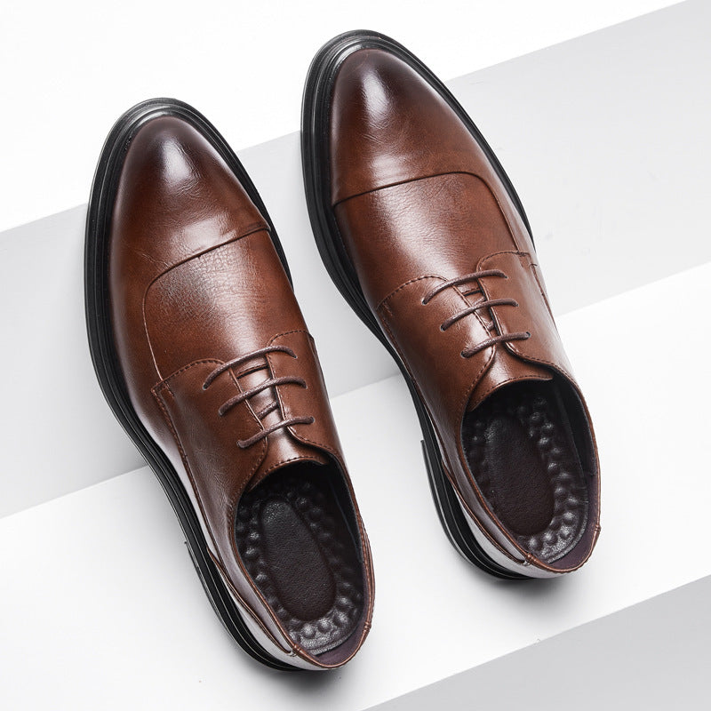New men's pointed-toe leather shoes - korean style, trendy formal & business casual, plus size, brit 11