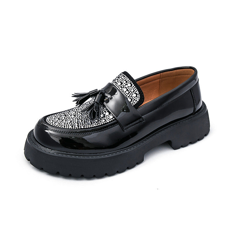 Cross-border new arrivalmencasualfashionlow anklethick soleleather shoesk-stylecontrast colortasselp 10