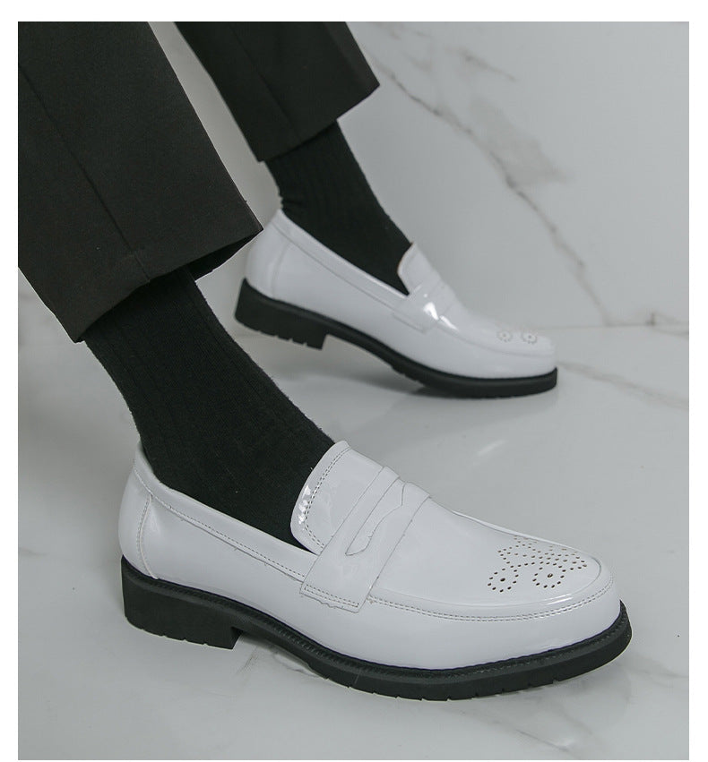 2026 spring new men's casual formal leather shoes business british brogue casual flats wedding shoes