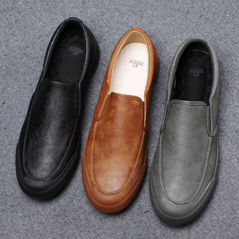 2026 spring men's slip-on loafers casual shoes british style business leather shoes versatile trendy 4