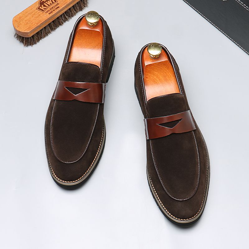British style men's business casual leather shoes - pointed toe slip-on, korean style, versatile loa 2