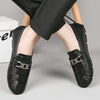 Men's Genuine Leather Loafers, Crocodile Pattern, British Style