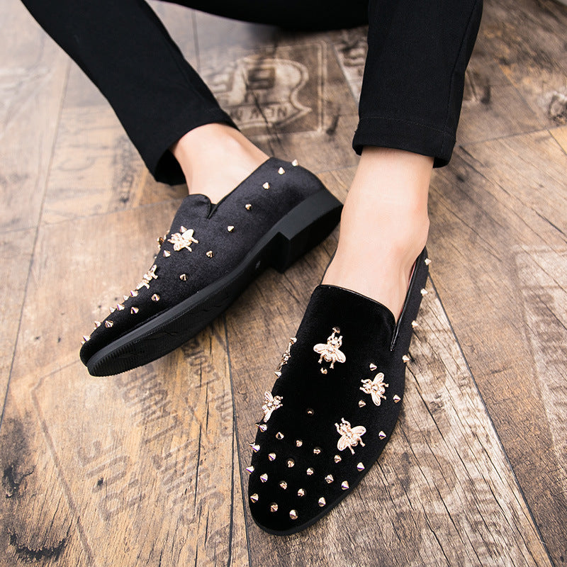 Cross-border hairstylist men's shoes fashion british studded shoes exportplus size slip-on driving 11