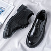 Men's Black Leather Formal Shoes, Slip-On, Wedding