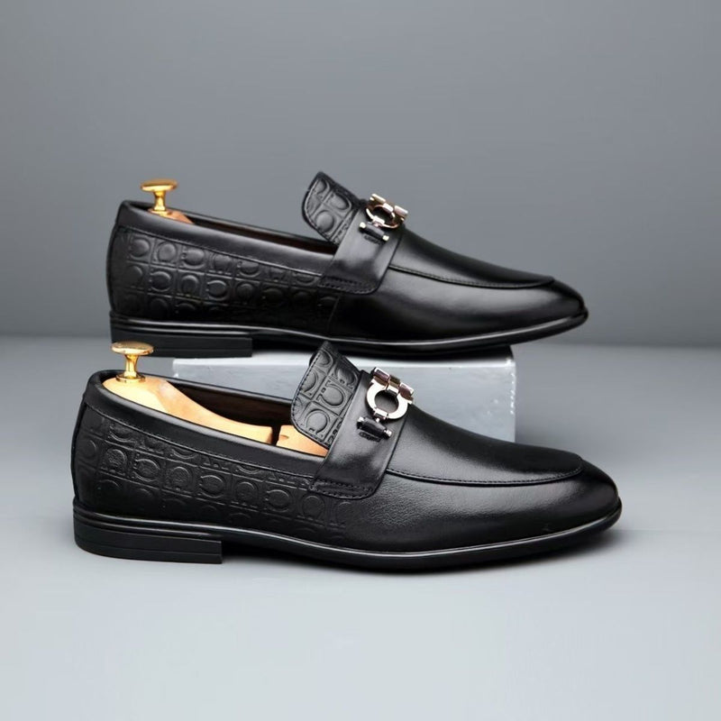 Men's Leather Formal Shoes, Slip-On, Business, Style 4023