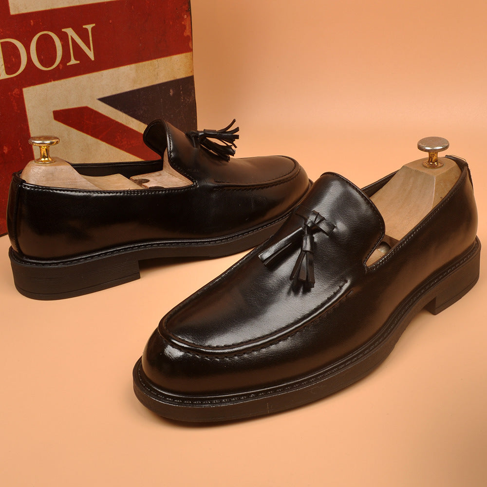 Fashioneasiest for match business men's shoes tassel formal dress hidden heelcasual leather shoes we 13