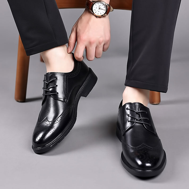 Men's leather dress shoes - premium spring collection: business formal, british style, wedding shoes 3