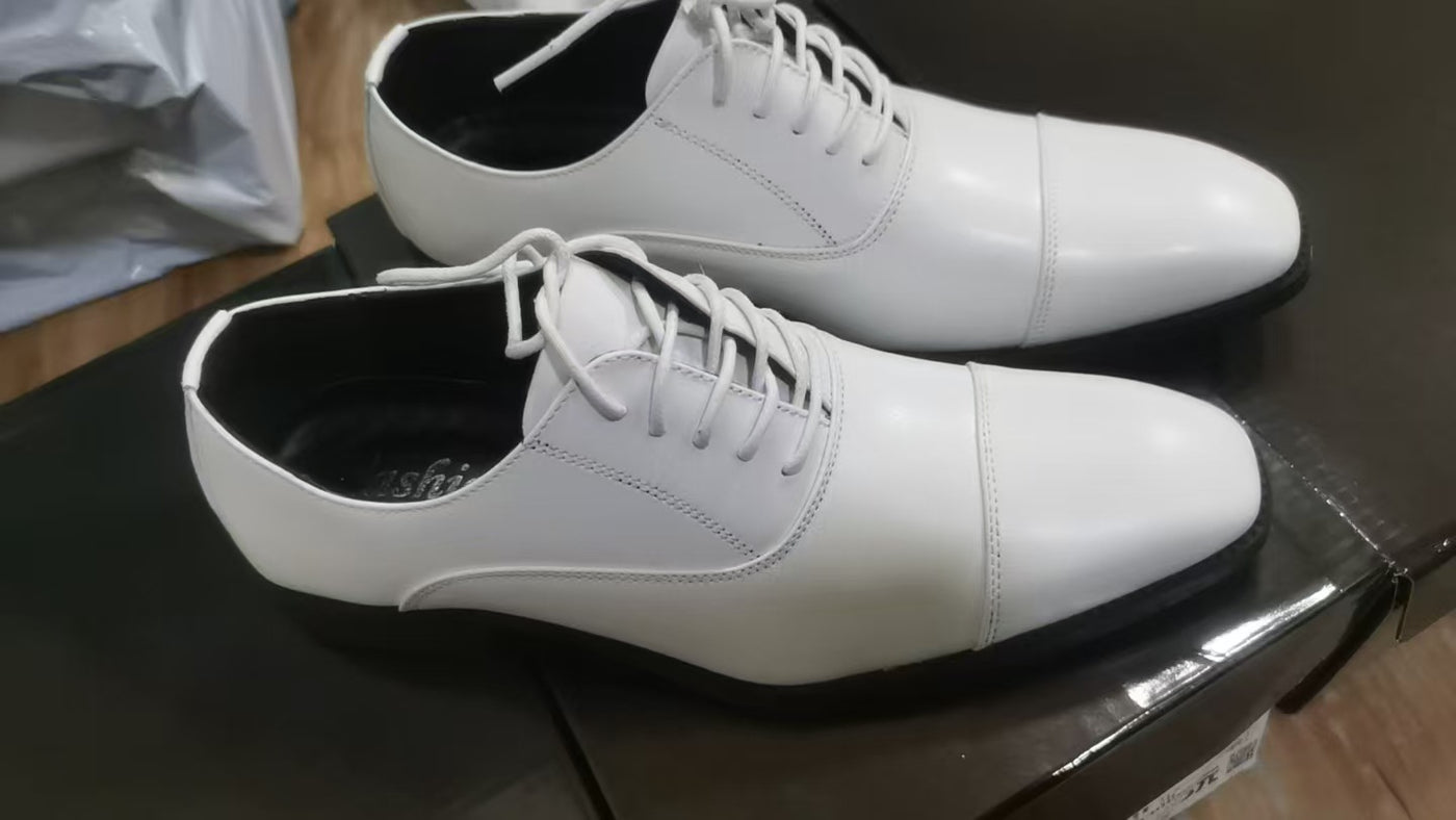 Cross-border 2026 spring/autumn three-panel leather dress shoes for men - anti-slip, business formal 8