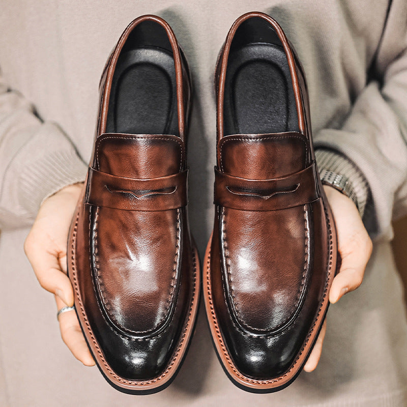 Men's Leather Loafers, Slip-On, British Style, Style 7111