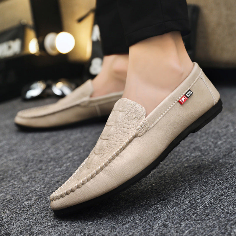 K-style summer 2024 new arrival slip-on casualtrendy crocodile pattern beanie shoes for men easiest