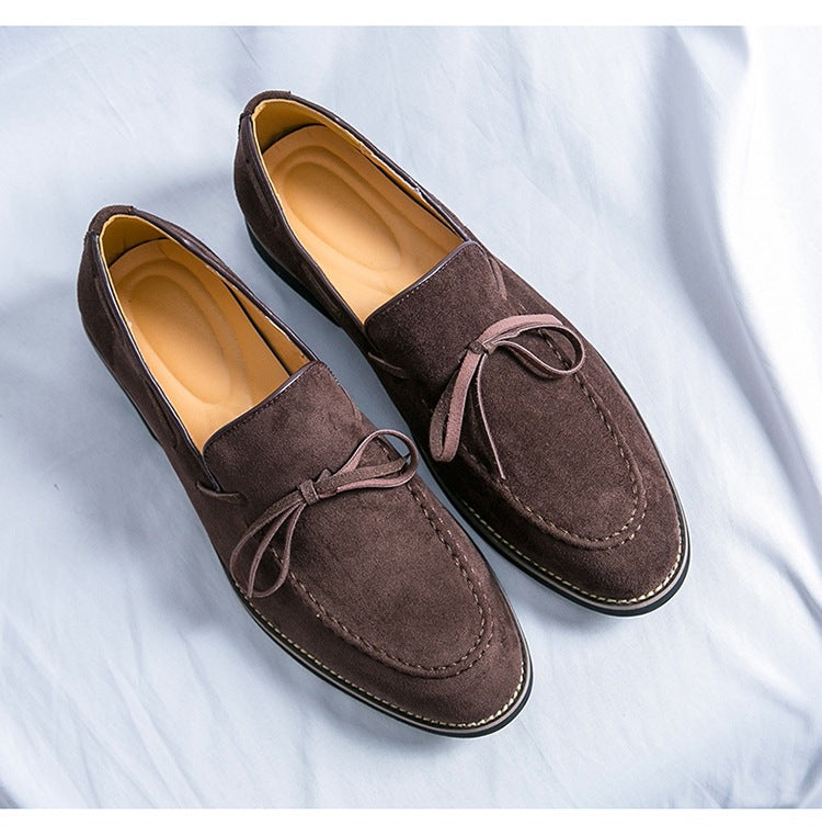 Cross-border spring bow slip-on leather shoes fashion formal business casual shoes plus size loafers 12