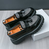 Cross-border new arrivalmencasualfashionlow anklethick soleleather shoesk-stylecontrast colortasselp