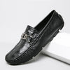 Men's Genuine Leather Loafers, Crocodile Pattern, British Style