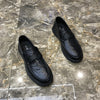 Men's Black Leather Loafers, Style 7143