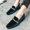 Men's Green Leather Formal Shoes, British Style