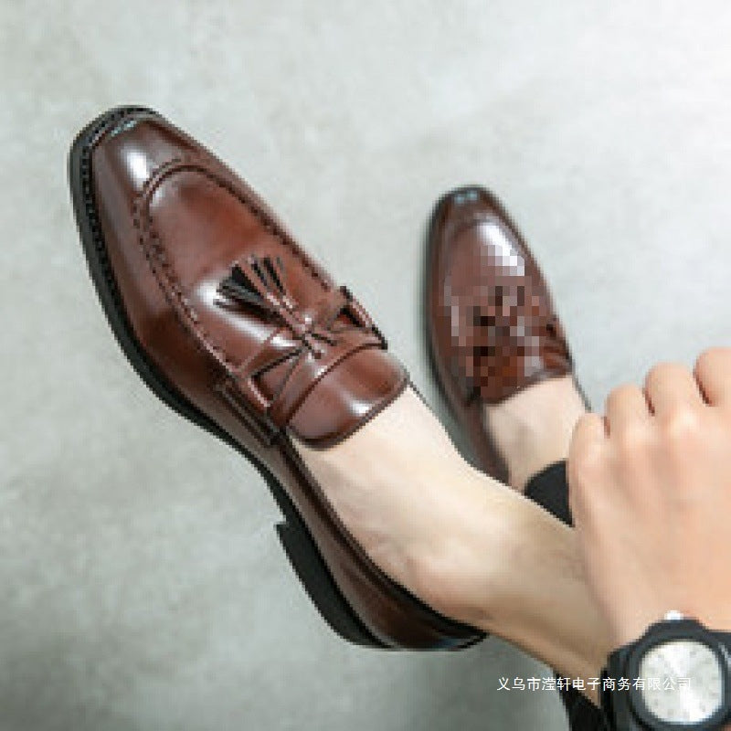 Men's Leather Formal Shoes, Slip-On, British Style, Style 7655
