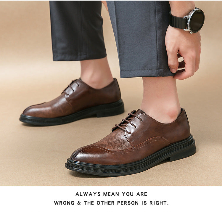 Cross-border 2026 autumn new casual leather shoes fashionable men's business shoes korean style tren 11