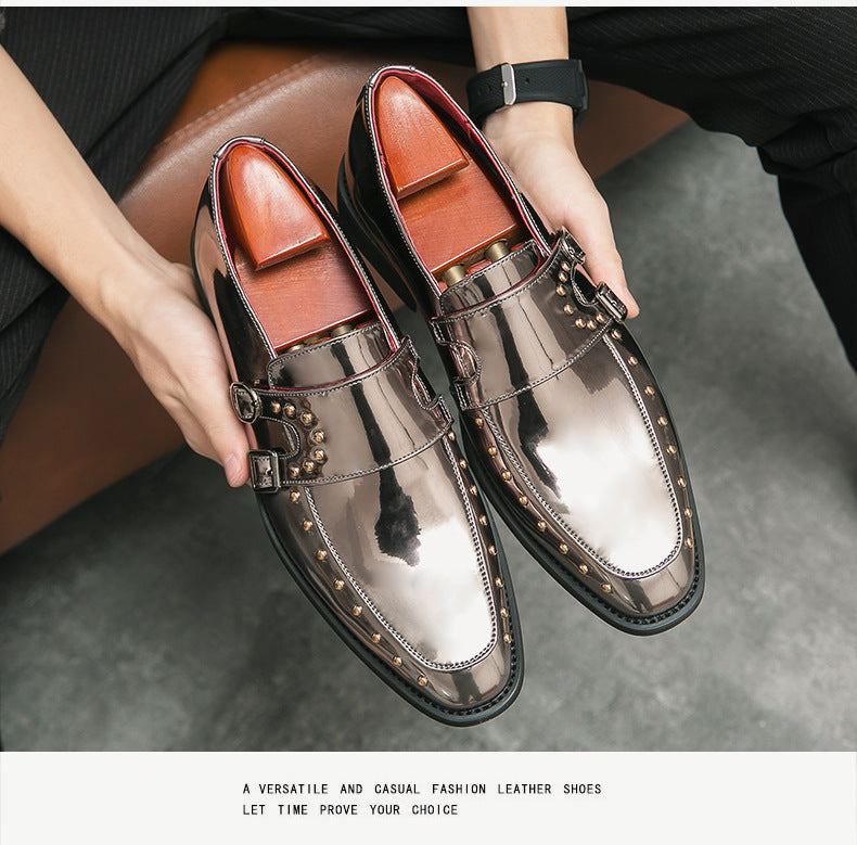 2026 spring men's plus size pointed toe patent leather dress shoes - british casual style hair styli 13
